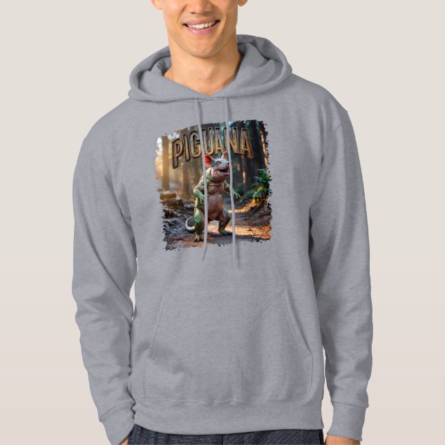 Piguana Photographic Combo Creature Funny Hoodie (Framsida)