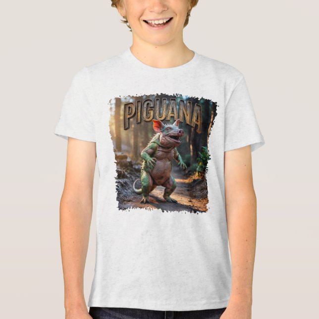 Piguana Photographic – Pig Iguana Scary Animal T Shirt (Framsida)