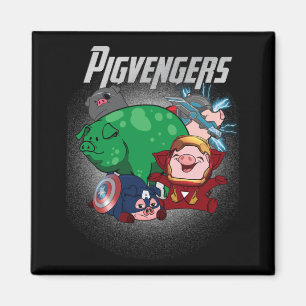 Pigvengers Assemble Toppen Animal Hero Gris Älskar Magnet
