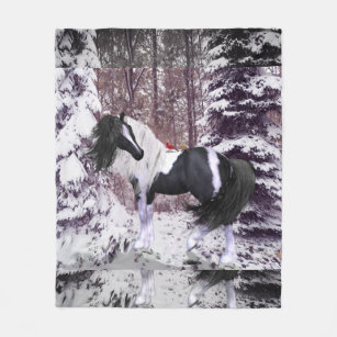 Pigypsy Vanner Horse & kardinals Flexibla Blanket Fleecefilt