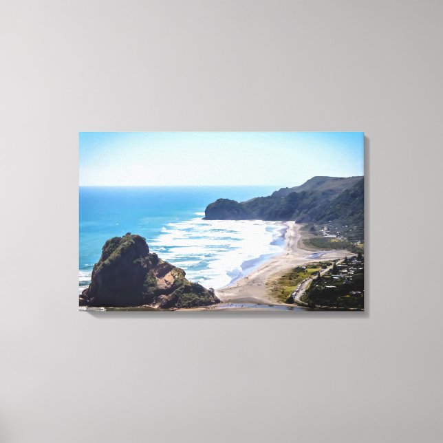 Piha Beach, Nya Zeeland Canvastryck (Framsida)