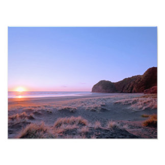 Piha Dunes Sunset NZ Fototryck
