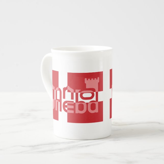 Pik för Gud Velsigne, minimum Danske Ven Benporslin Mugg (Framsida vänster)