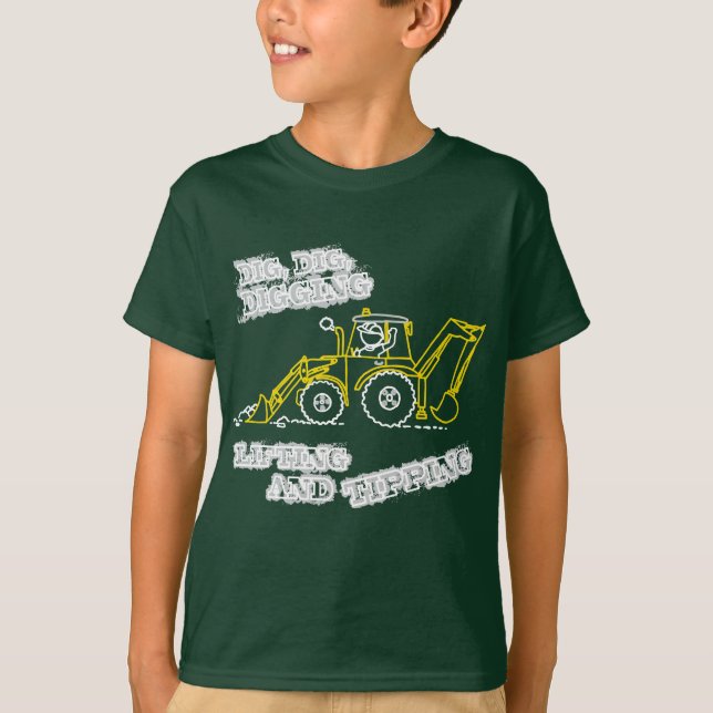 Pik pik som gräver t-skjorta mörk t-shirt (Framsida)