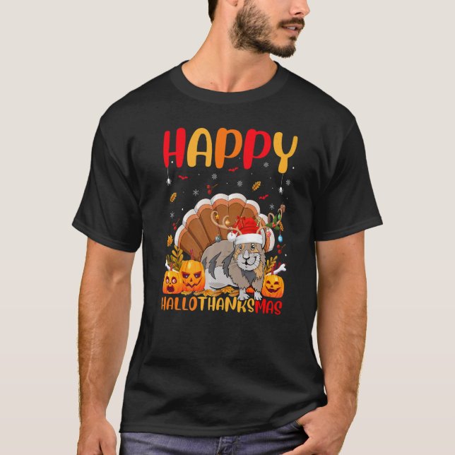 Pika Animal Lycklig Pika Hellothanksmas T Shirt (Framsida)