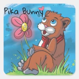 Pika bunny Stickers Fyrkantigt Klistermärke