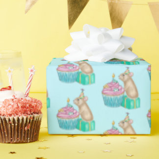 Pika Grattis på födelsedagen Cupkaka Wrapping Papp Presentpapper