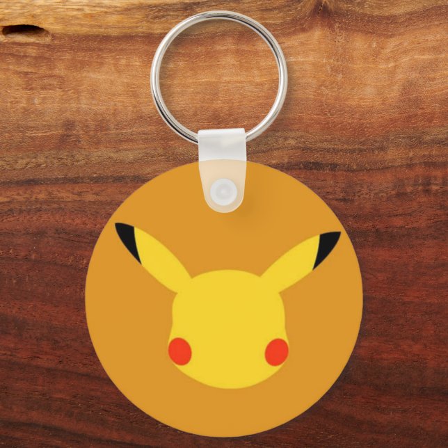Pikachu Ansiktscirkel Nyckelring Design (Framsida)