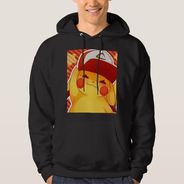 Pikachu Tränarhatt  Hoodie (Framsida)