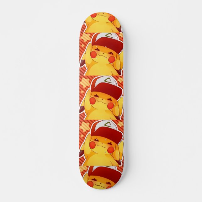 Pikachu Tränarhatt  Mini Skateboard Bräda 18,5 Cm (Framsida)