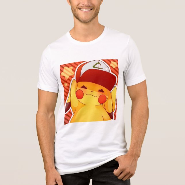 Pikachu Tränarhatt  T Shirt (Framsida)