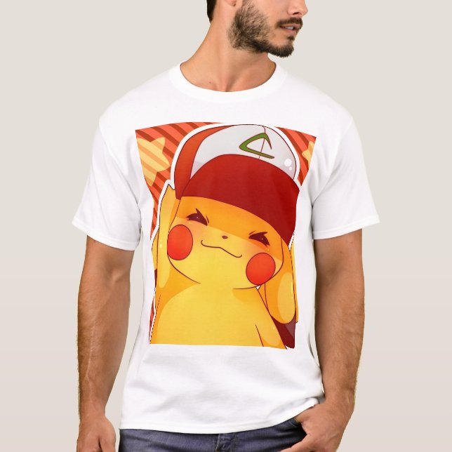 Pikachu Tränarhatt  T Shirt (Framsida)