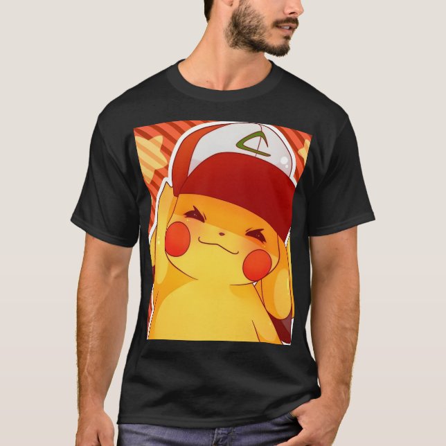 Pikachu Tränarhatt  T Shirt (Framsida)