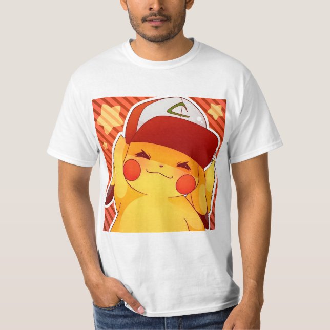 Pikachu Tränarhatt  T Shirt (Framsida)