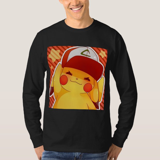 Pikachu Tränarlock  T Shirt (Framsida)
