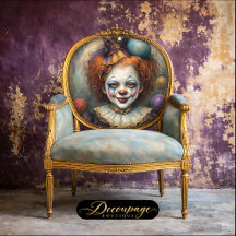 Pikant Klänning Clown Dekoupage