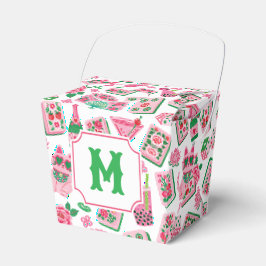 Pikant Pink & Grön Mahjong-fest med monogram Presentaskar
