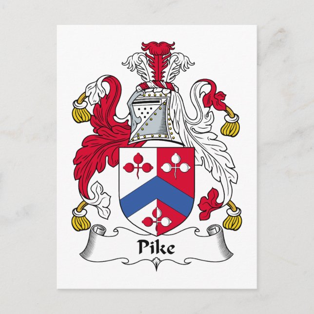 Pike Family Crest Vykort (Framsida)