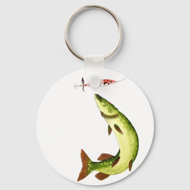 Pike Fishing Nyckelring (Framsida)