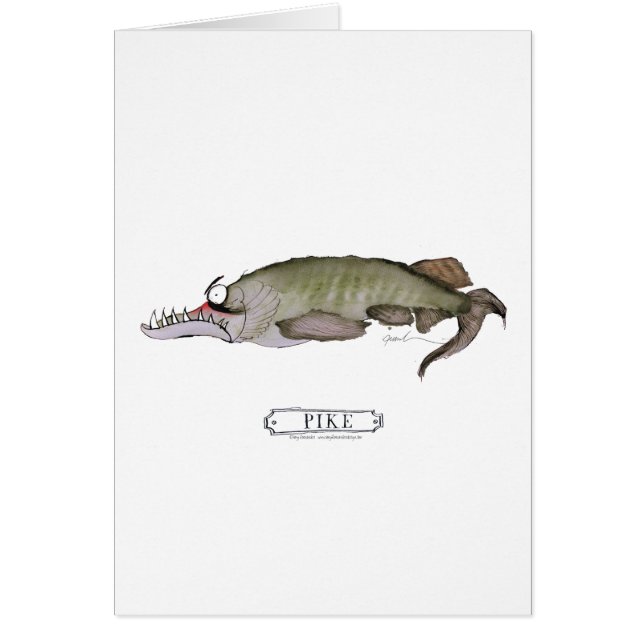 Pike fisk, tony fernandes hälsningskort (Framsidan)