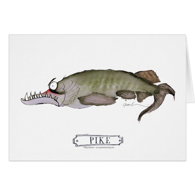 Pike fisk, tony fernandes hälsningskort (Framsidan Horizontal)