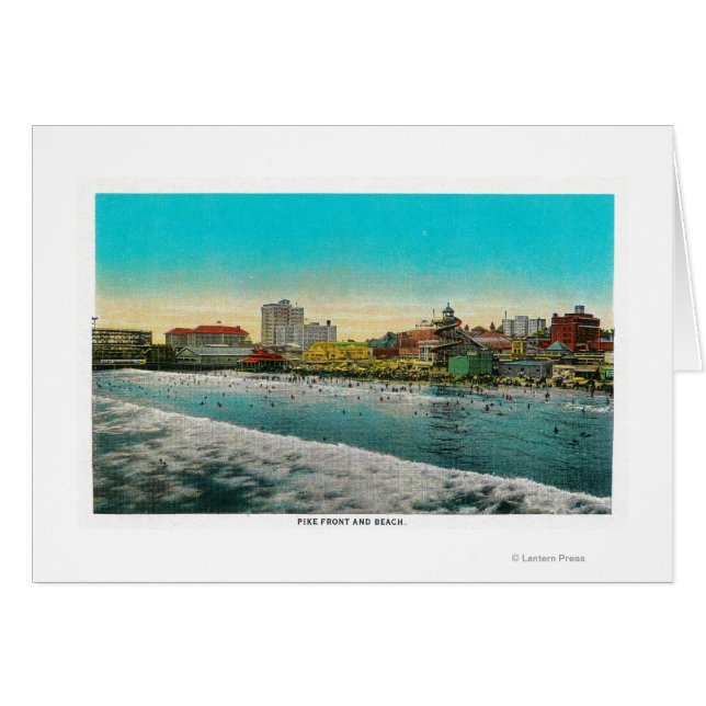 Pike Front and Long Beach, Kalifornien Hälsningskort (Framsidan Horizontal)
