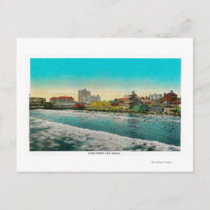 Pike Front and Long Beach, Kalifornien Vykort