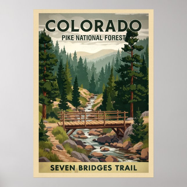 Pike National Forest - Seven Bridges trail V01 Poster (Framsidan)