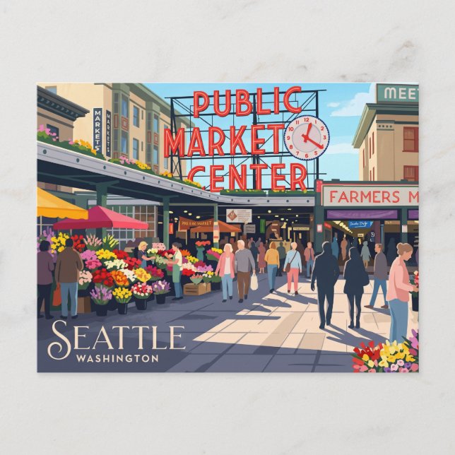 Pike Place Market USA Vykort (Framsida)