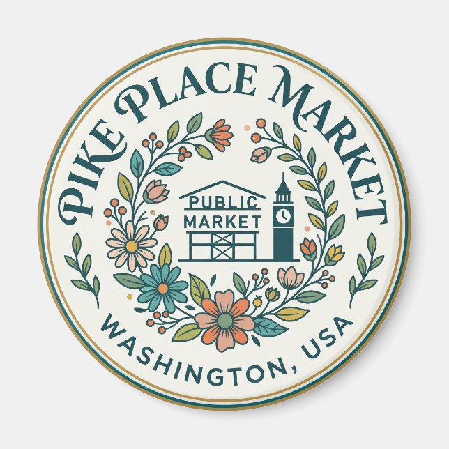 Pike Place Market Washington Magnet (Framsidan)