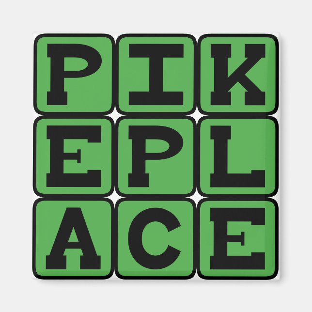 Pike Place, Seattle-marknad Magnet (Framsidan)