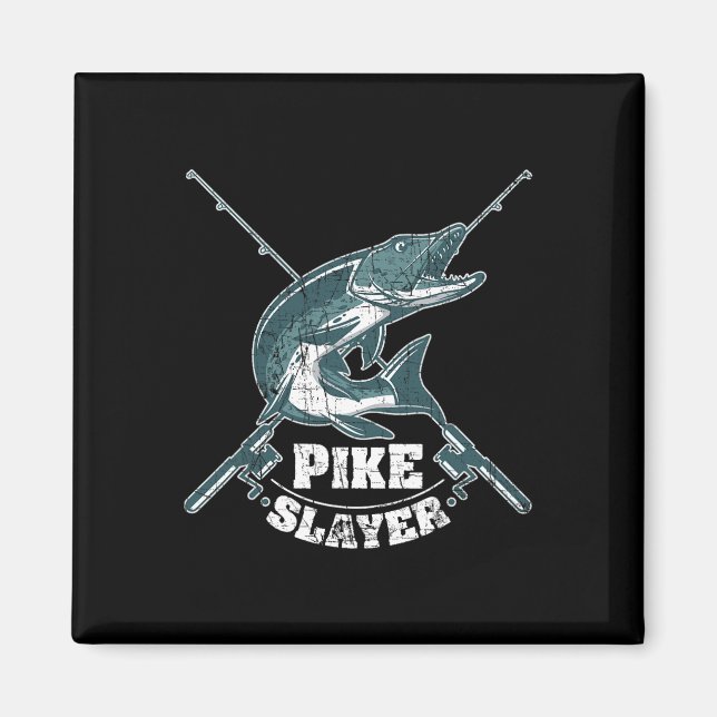 Pike Sayer Fisherman Northern Pike Magnet (Framsidan)