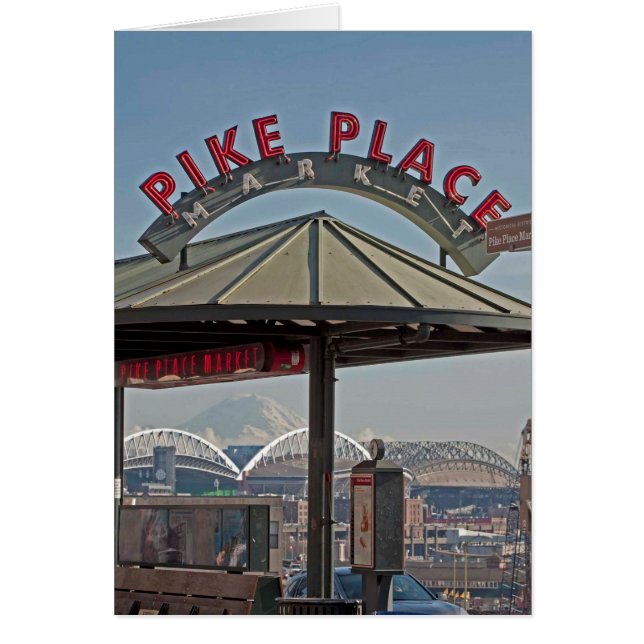 Pike Ställe Market i Seattle, WA Hälsningskort (Framsidan)