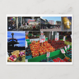 Pike Ställe Market, Seattle Postcard Vykort