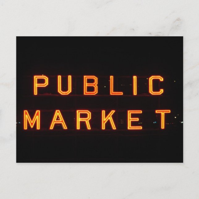 Pike Ställe-marknaden nattetid Vykort (Framsida)