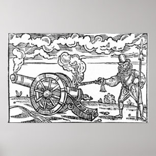 Pikeman Lighting a Cannon Poster