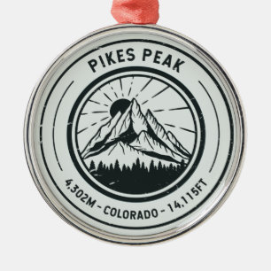 Pikes har högsta prioritet Colorado Hiking Skiing  Julgransprydnad Metall