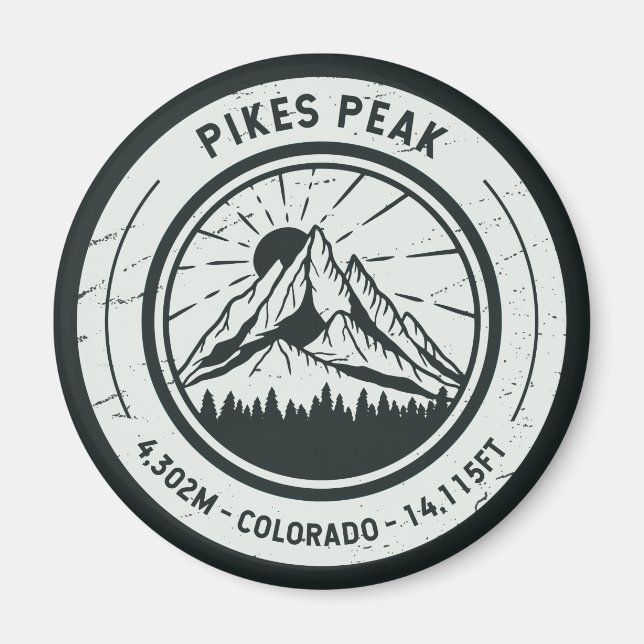 Pikes har högsta prioritet Colorado Hiking Skiing  Magnet (Framsidan)