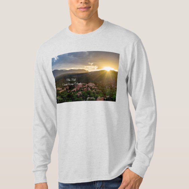 Pikes högsta sunset Dimma Manar Långärmad Shirt T (Framsida)