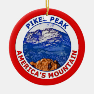 Pikes nå en höjdpunkt Amerika berg Julgransprydnad Keramik