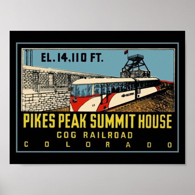 Pikes Peak COG Railway Poster (Framsidan)