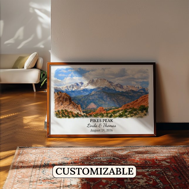 Pikes Peak Colorado Affisch, Akvarell, Anpassad Poster (Skapare uppladdad)