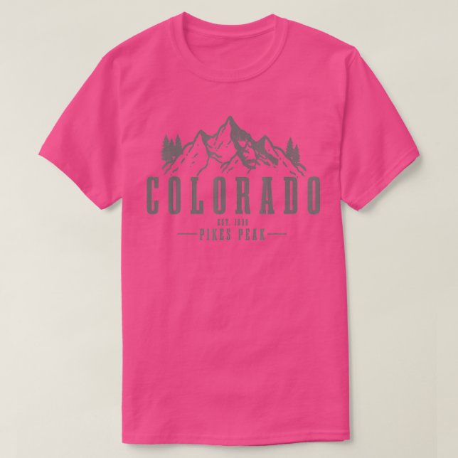 Pikes Peak Colorado Est T Shirt (Design framsida)