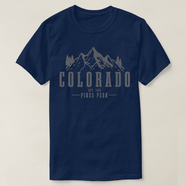Pikes Peak Colorado Est T Shirt (Design framsida)