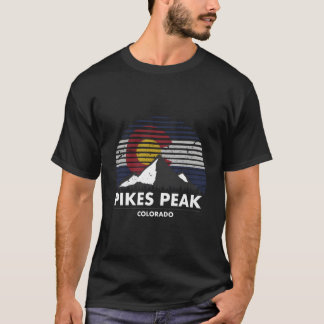 Pikes Peak Colorado Flag Mountain Adventure T Shirt