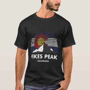 Pikes Peak Colorado Flagga - Bergsäventyr T Shirt