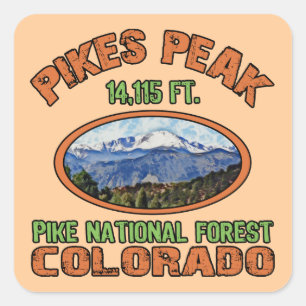 Pikes Peak, Colorado Fyrkantigt Klistermärke