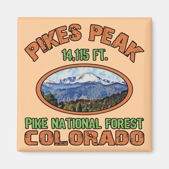 Pikes Peak, Colorado Magnet (Framsidan)