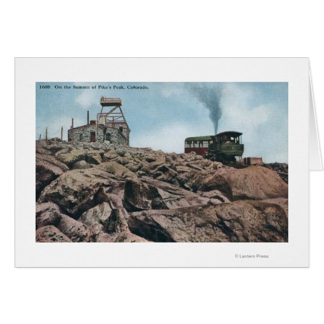 Pikes Peak, Colorado - på toppmötet Hälsningskort (Framsidan Horizontal)