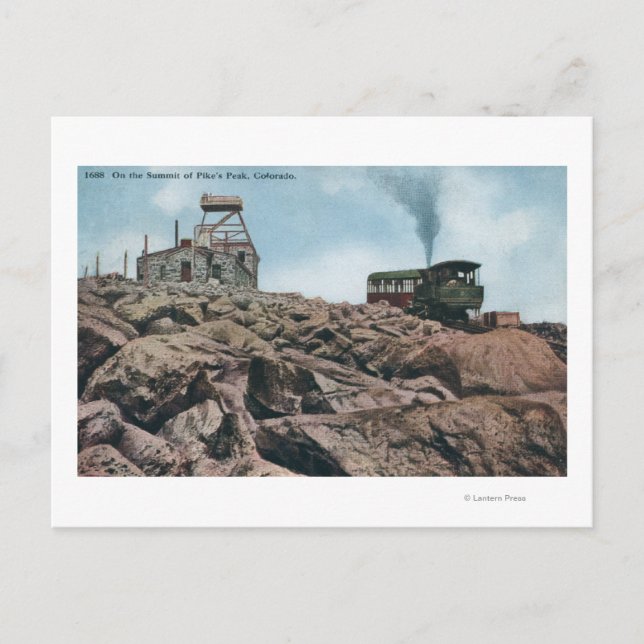 Pikes Peak, Colorado - på toppmötet Vykort (Framsida)